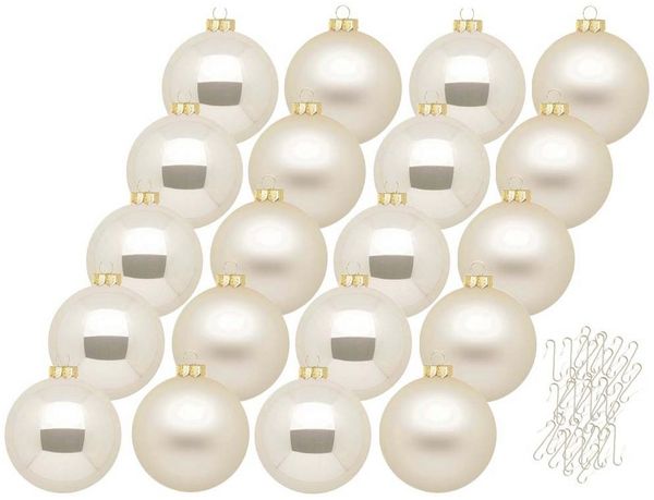 MAGIC by Inge Weihnachtsbaumkugel Weihnachtskugeln Champagne 20 Stk 6cm + Haken