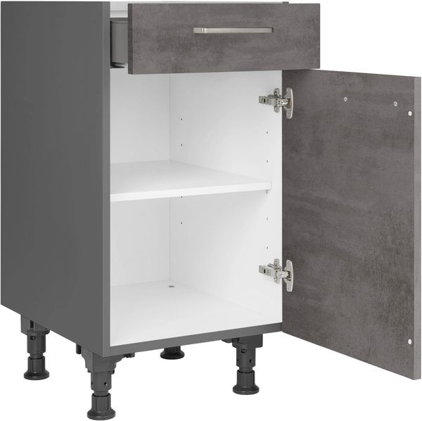 nobilia® Unterschrank "Riva", Ausrichtung wählbar, vormontiert, in den Breiten 30, 45 und 60 cm Breite, mit höhenverstellbaren Sockelfüßen, vormontiert