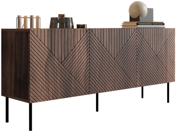 Mirjan24 'Aropo' Sideboard, Laminatplatte Nuss Warmia, 70 x 42 x 150 cm