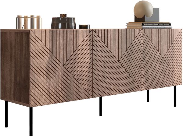 Mirjan24 'Aropo' Sideboard, Laminatplatte Nuss Warmia, 70 x 42 x 150 cm