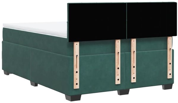 vidaXL Boxspringbett mit Matratze Dunkelgrün 160x200 cm Samt 3286357 Bild 10