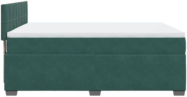 vidaXL Boxspringbett mit Matratze Dunkelgrün 160x200 cm Samt 3286357 Bild 9