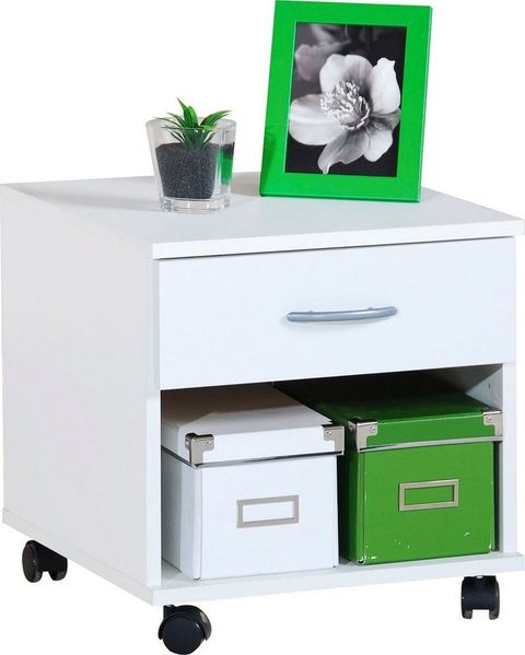 Rollcontainer Bürocontainer Schubcontainer Nachtschrank weiß - weiß
