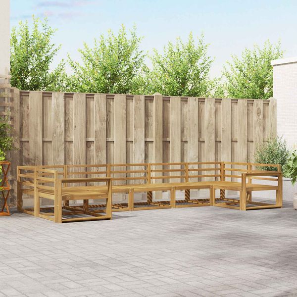vidaXL Outdoor-Sofagarnitur 7 pcs Weiß Massivholz Akazie 3386973