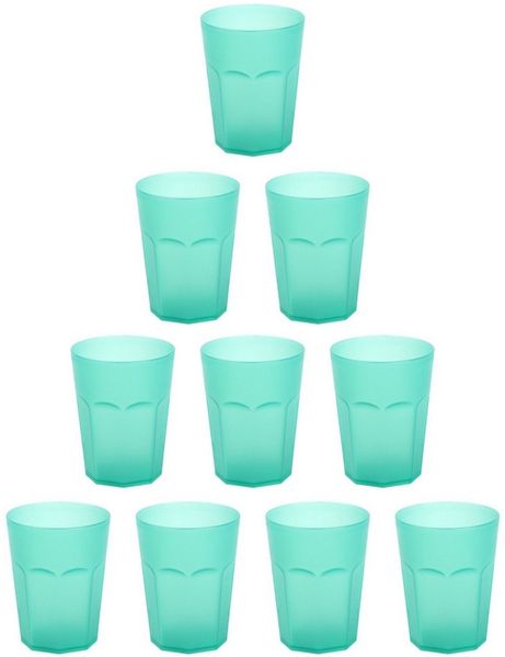 Engelland Becher Plastikbecher in modernen Neonfarben, Mehrweg, 10-tlg, Kunststoff, spülmaschinengeeignet, bruchfest, wiederverwendbar, 250 ml, 0,25 Liter