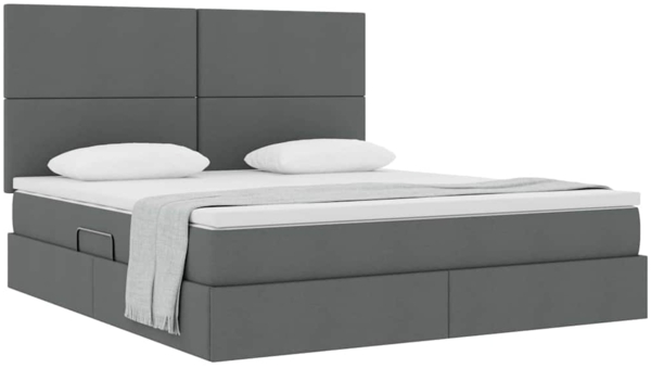 vidaXL Aufbewahrungsbett Dunkelgrau 160x200 cm Kunstleder 3371728 Bild 2
