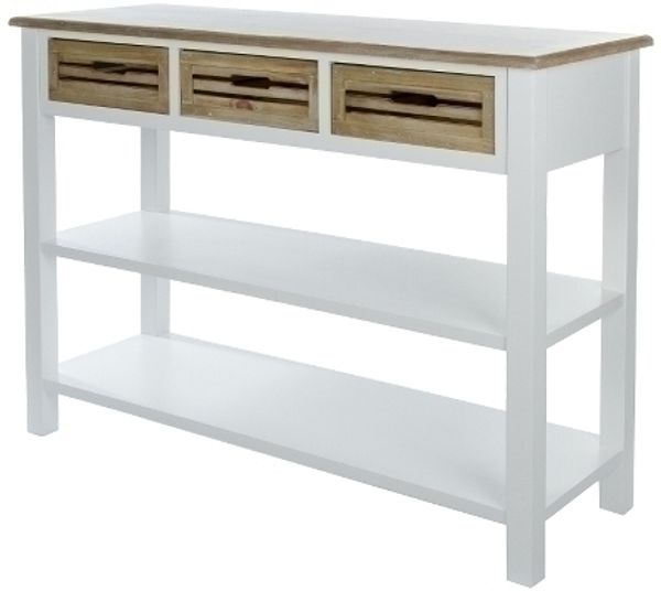 Konsole Provence 3 Schubladen MDF Weiß