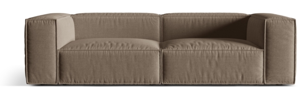 Micadoni Sofa Nuria 4-Sitzer Strukturierter Stoff Cappuccino