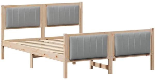 vidaXL Bettgestell Braun und hellgrau 140 x 200 cm Massivholz Kiefer 3394318