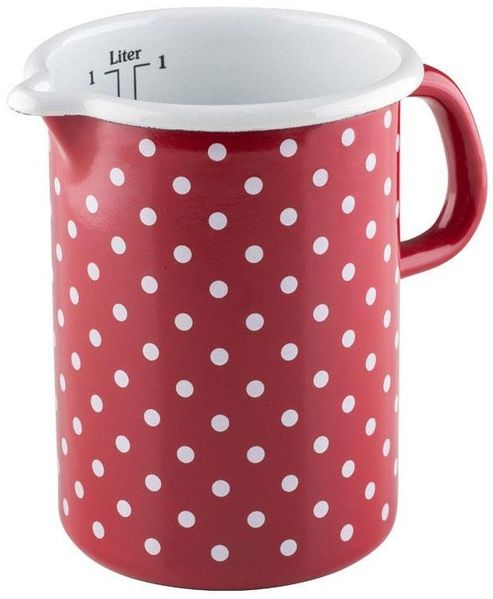 Riess Küchenmaß Emaille Messbecher Pünktchen Rot 10cm