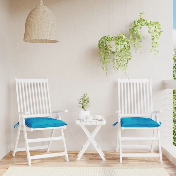 vidaXL Stuhlkissen 2 Stk. Hellblau 40x40x7 cm Oxford-Gewebe 361462