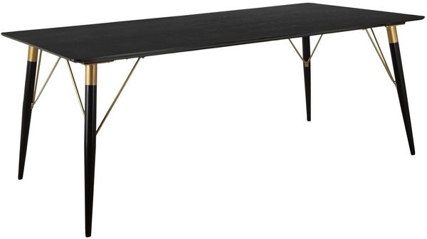 loft24 Esstisch Unagi, aus MDF mit Metallgestell in gold/schwarzfarben, Breite 120 cm
