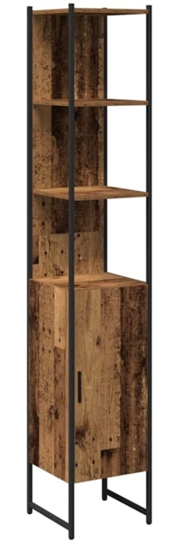 vidaXL Badezimmerschrank Altholz 33 x 33 x 185,5 cm Holzwerkstoff 862238