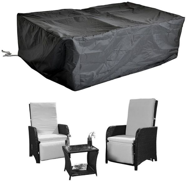 Melko Gartenmöbel-Schutzhülle Schutzhülle Gartenmöbel Abdeckplane Schwarz 132 x 114 x 104 CM 2er Sessel (Stück), 100% Polyethylengewebe