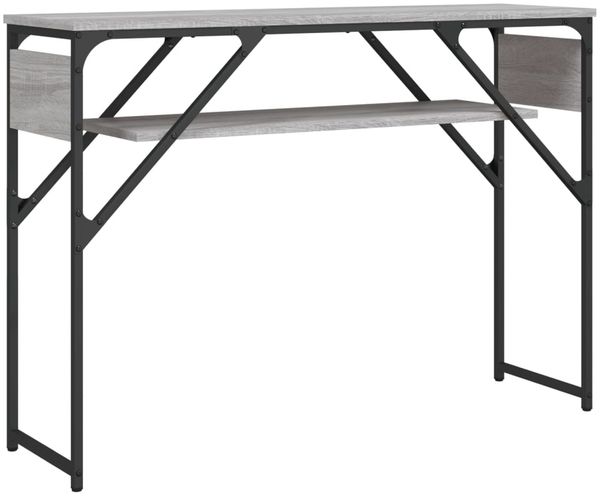 Konsolentisch, Beistelltisch, Konsole mit Ablage Grau Sonoma 105x30x75cm Holzwerkstoff