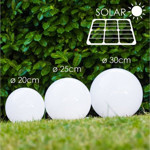 hofstein Kugelleuchte Solar Kugelleuchte 20cm Terrasse Wege Sonne Licht Veranda Garten Lampe