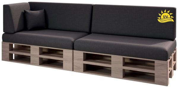 sunnypillow Palettenkissen Milano - 6er Set Palettenauflage mit abnehmbarem Bezug Kaltschaum, 6er Set Palettenkissen