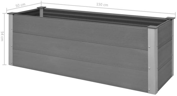 vidaXL Garten-Hochbeet WPC 150 x 50 x 54 cm Grau 43607 Bild 9