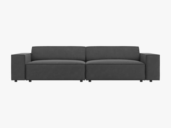 Micadoni Sofa Jodie 4-Sitzer Samt Bluvel Grau