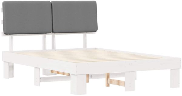 vidaXL Bettgestell mit gepolstertem Kopfteil Hellgrau 120 x 190 cm 877368 Bild 4