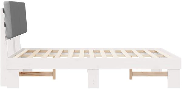 vidaXL Bettgestell mit gepolstertem Kopfteil Hellgrau 120 x 190 cm 877368 Bild 6
