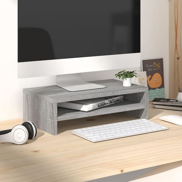 vidaXL Monitorständer Grau Sonoma 42x24x13 cm Holzwerkstoff 815268