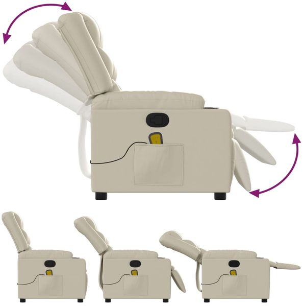 vidaXL Massagesessel Creme Kunstleder 374124 Bild 5