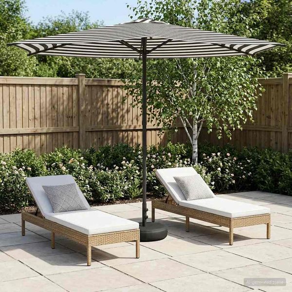 vidaXL Garten-Schirm mit Fuß 270 x 270 cm Polyester Rechtwinklig 42036229
