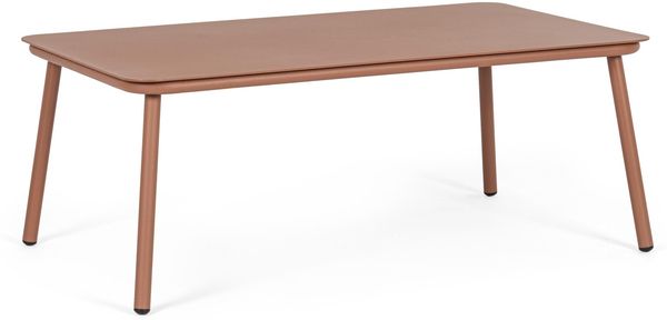 Couchtisch Spike aus Aluminium, pulverbeschichtet, modern für Outdoor, rot, rechteckig, Bizzotto