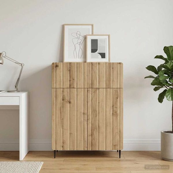 vidaXL Sideboard Artisan-Eiche 66 x 34,5 x 92 cm Holzwerkstoff 894414