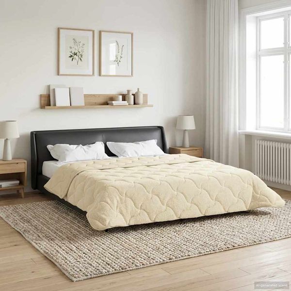 vidaXL Winterbettdecke Creme 220 x 260 cm Mikrofaser und Teddy-Fleece 42026371