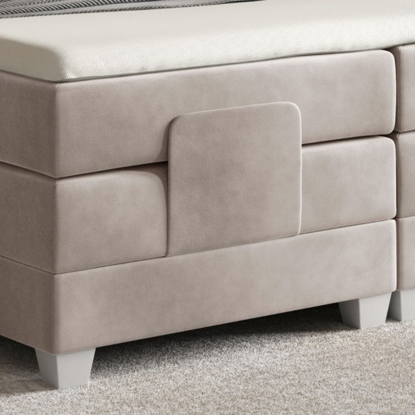 Boxspringbett Elektrisch Bett STEVE 200x200cm in Stoff Fresh Beige Bild 3
