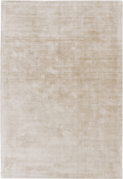 Viskose-Teppich Handgewebt Elegant | Softteppich Wohnbereich | Samtiger Fußbodenbelag | Modernes Muster | Beige-Grau, 120x170cm, 7mm Flor | Bari von Kadima Design