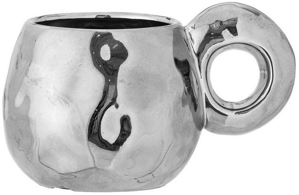 Bloomingville Tasse Bloomingville Shine Tasse, Silber, 300 ml, Steingut