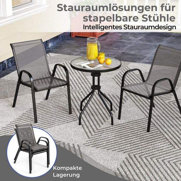 COSTWAY Balkonset 3 TLG. Sitzgruppe, mit 2 Stühle & 1 Tisch