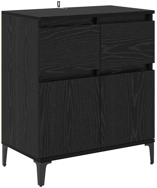 vidaXL Sideboard mit Schubladen Schwarz Eichen-Optik 60 x 35 x 70 cm 881220 Bild 2