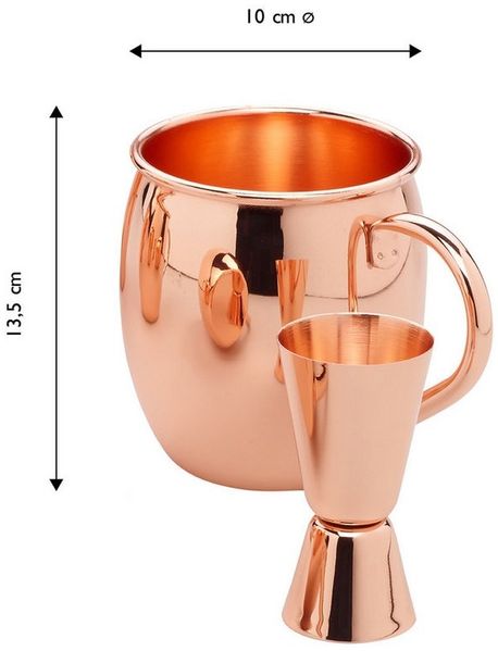 ECHTWERK Tasse EW-MM-1755G Moscow Mule Kupferbecher 5tlg, Edelstahl