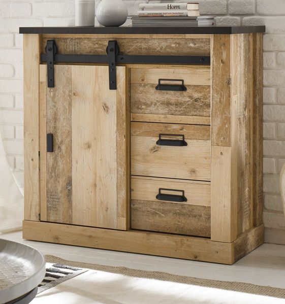 Kommode Stove in Used Wood hell 93 x 91 cm