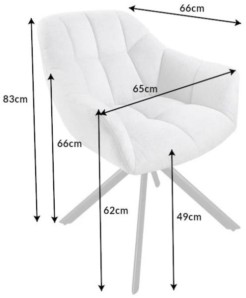 Moderner Drehstuhl LYON hellgrau Strukturstoff schwarzes Metallgestell Bild 10