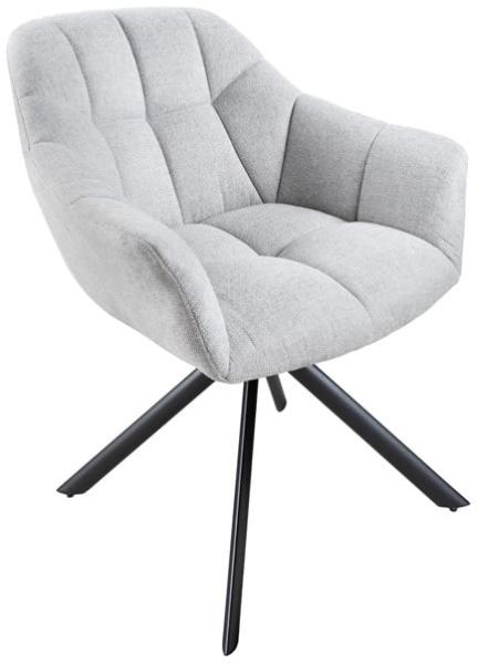 Moderner Drehstuhl LYON hellgrau Strukturstoff schwarzes Metallgestell Bild 7