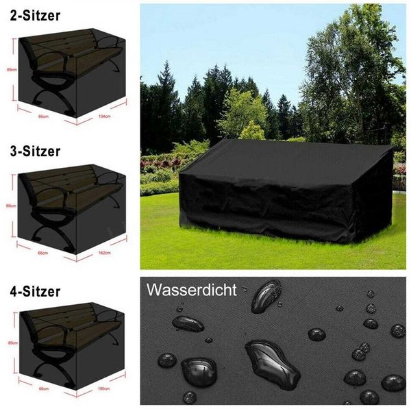 BTTO Gartenmöbel-Schutzhülle Abdeckung 2/3/4 Sitzabdeckung, Polyester-Gewebe, Wasserdichte, Sitzbankabdeckung für Innen Außenmöbel