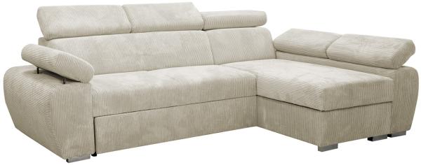 Ecksofa Boston Mini Premium Cord (Farbe: Poso 100, Seite: Rechts 2R+LC)