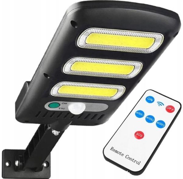 LTC Solar-Wandleuchte 3 x LED COB 24 W 1800 lm Bewegungs- und Dämmerungssensor Akku 1800 mAh Fernbedienung