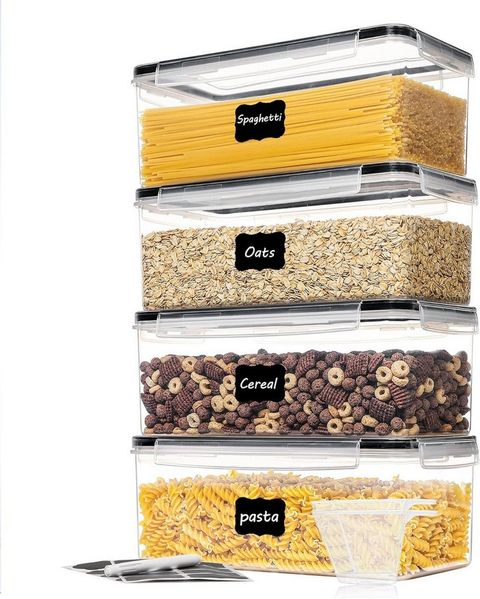 Refined Living Vorratsdose 3.2L Vorratsdosen mit Deckel 4er Set,Frischhaltedose, Aufbewahrungsbox, BPA-freier, bruchsicherer Kunststoff, (Frischhaltedose, Spaghetti Aufbewahrung Pasta Vorratsbehälter, Aufbewahrungsbox Küche, Aufbewahrungsdosen Set, Küc...