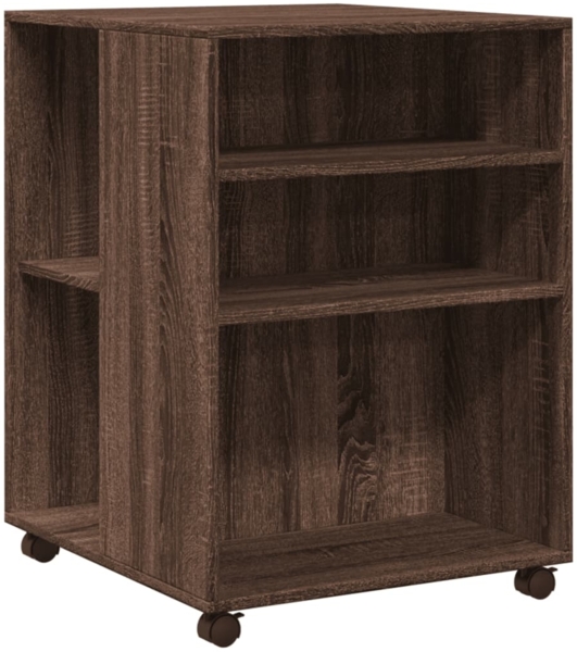 vidaXL Beistelltisch mit Rollen Braun Eiche 55x60x78 cm Holzwerkstoff 853161