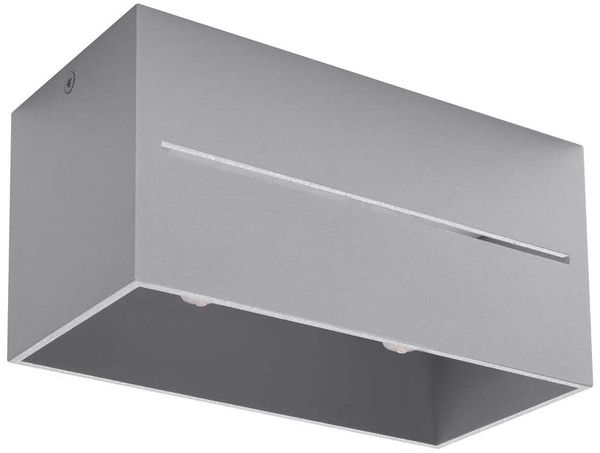Deckenleuchte, Grau, Aluminium, L 20 cm