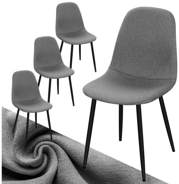 HOMELUX 4-Fußstuhl Esszimmerstühle 4er Set, Stühle Esszimmer Küchenstuhl mit Metallbeinen (Stuhl für Schlafzimmer, Wohnzimmer, 4 St), Polsterstuhl bis 110 kg