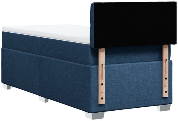 vidaXL Boxspringbett mit Matratze Blau 100x200 cm Stoff 3285812 Bild 6
