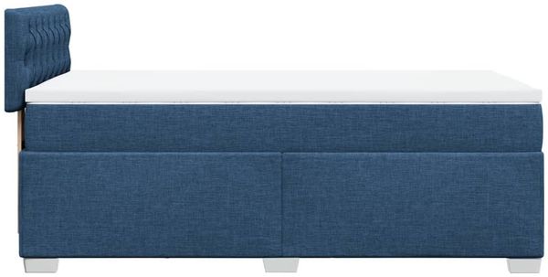 vidaXL Boxspringbett mit Matratze Blau 100x200 cm Stoff 3285812 Bild 5