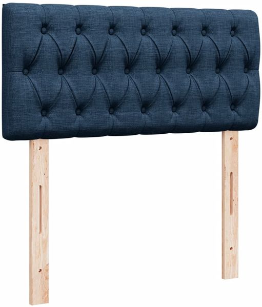 vidaXL Boxspringbett mit Matratze Blau 100x200 cm Stoff 3285812 Bild 7